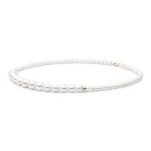 Colier perle naturale albe si argint placat cu aur roz 46 cm DiAmanti 214-34 -G